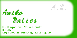 aniko malics business card